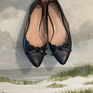 Kelly & Katie Navy Scalloped-Edge Flats